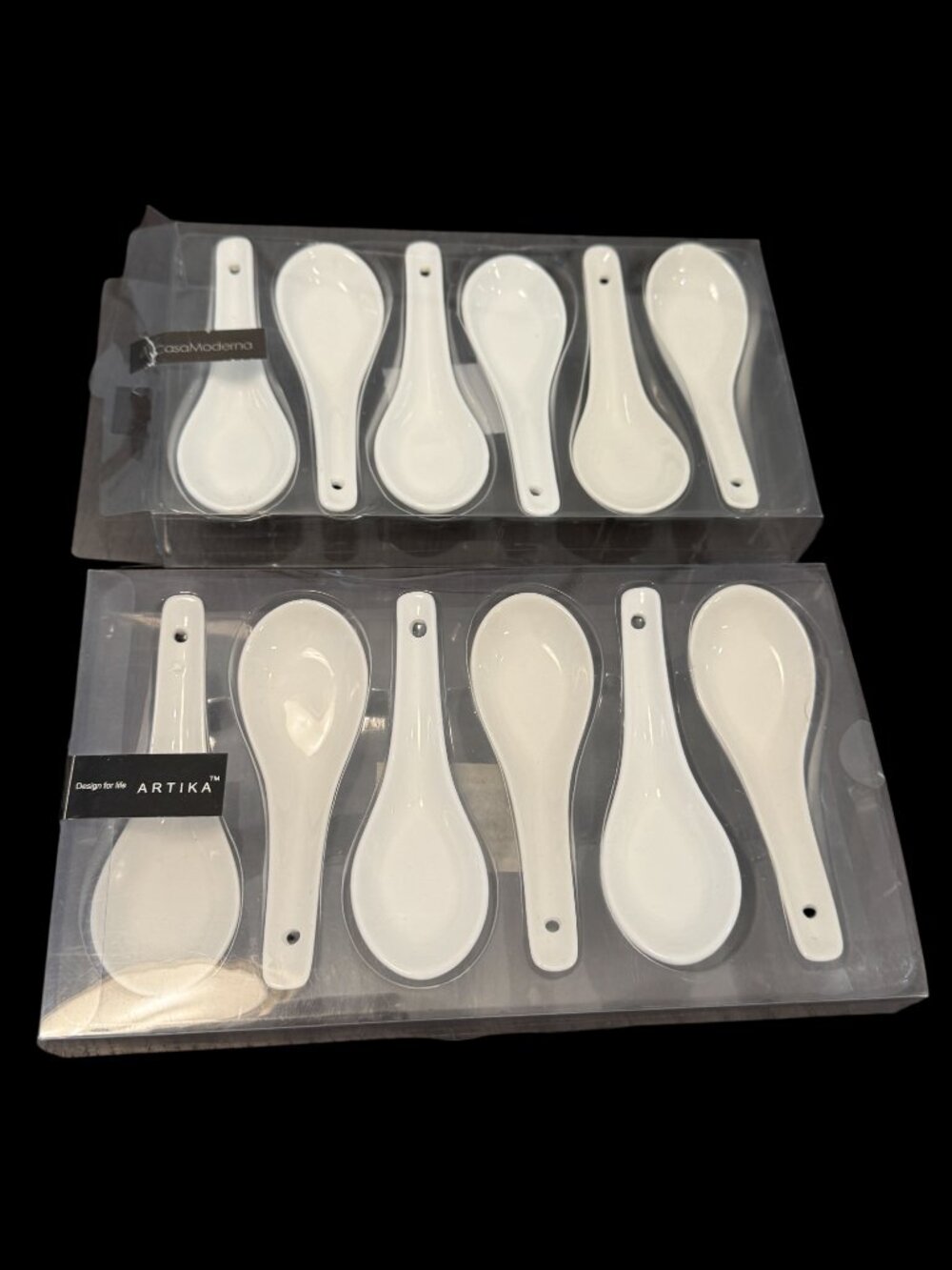 Asian Soup Spoons White Ceramic Porcelain Bouchés Sushi Sauce Appetizers Set